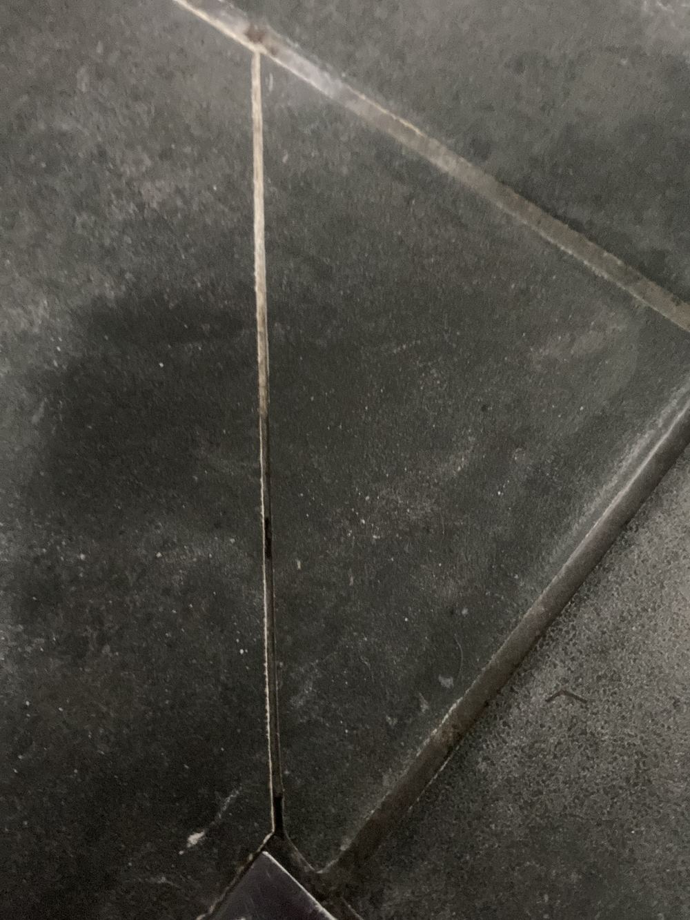 Upstairs shower joints examined as the source of the stain below, found during a defect investigation in Holsworthy